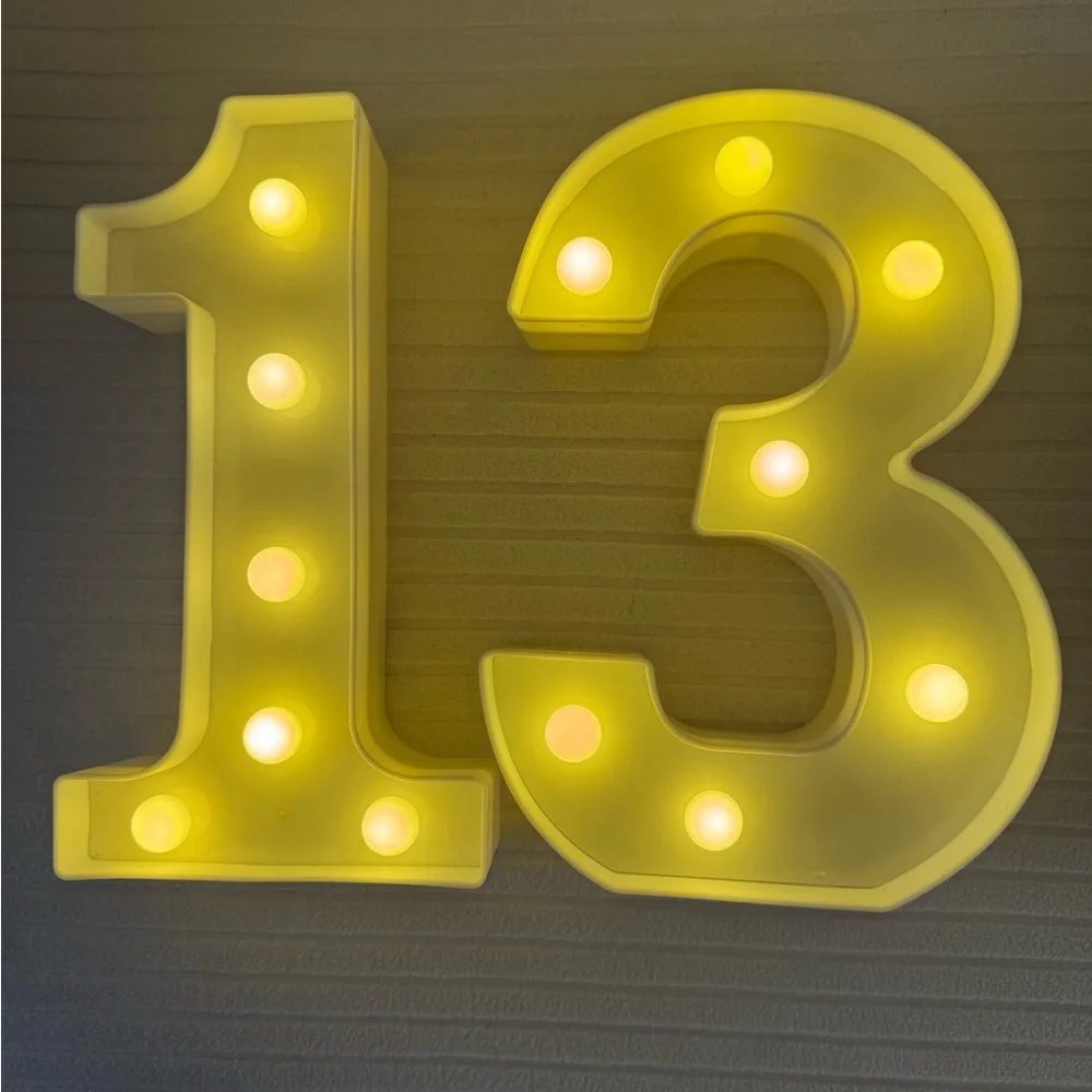 LED Light Up Number 13 - White